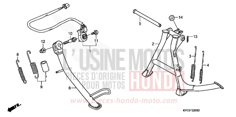STAND for Varadero 125 CARNELIAN RED METALLIC (R296) from 2005